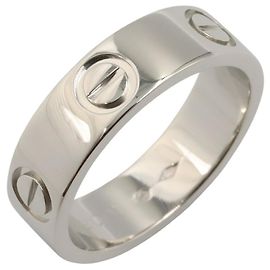 Cartier Love Pt950 Platinum Ring Size 9.5 Silvery Metallic