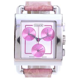 Reloj cronógrafo de acero inoxidable Coach Plata