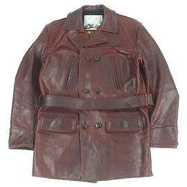 Autre Marque Abrigo de cuero de caballo Burnstormer Aero Leather Castaño Burdeos