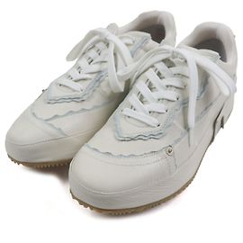 Loewe Deconstructed Leather Sneakers White Light blue