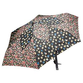 Coach Floral Polyester Folding Umbrella Black