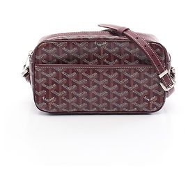 Goyard Cap Vert PM PVC Coated Canvas Leather Shoulder Bag Brown White Dark red