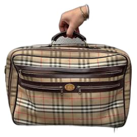 Burberry 24 Hours Leather Briefcase Beige Beige
