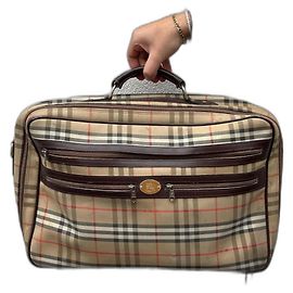 Maleta Burberry 24 Hours de couro bege Bege