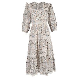 Abito Midi Stampato Gardenia Vilshenko in Cotone Multicolore Multicolore