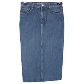 Balenciaga-Balenciaga Midi Skirt in Blue Denim-Blue,Light blue