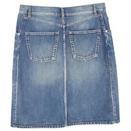 Balenciaga-Balenciaga Front Slit Skirt in Light Blue Denim-Blue,Light blue
