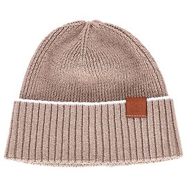 Loewe Strickmütze aus beigem Leinen Beige