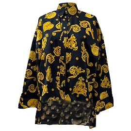 Camisa de algodón negro con estampado barroco de Versace Jeans Couture Otro