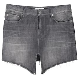 Balenciaga-Balenciaga Front Slit Mini Skirt in Grey Denim-Grey