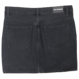 Balenciaga-Balenciaga Mini Skirt in Black Denim-Black