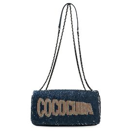 Sac à épaule en cuir à sequins COCOCUBA de Chanel Bleu