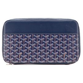 Portafoglio lungo in PVC Goyard Opera Organizer Blu Blu navy