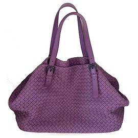 Bottega Veneta grand cabas Cesta cuir Intrecciato violet