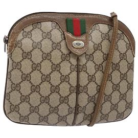 Gucci Borsa GG Supreme Web Sherry Line in PVC beige e oro 98 02 047 Auth fm4861 Beige D'oro