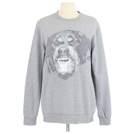 Suéter de algodão cinza com estampa de Rottweiler corte cubano Givenchy Cinza