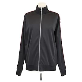 Givenchy Black Jersey Logo Tape Polyester Front Zip Jacket Black