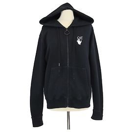 Off White Giacca con cappuccio zip Off-White Caravaggio Lute nera Nero