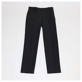 Calças retas em lã misturada preta Valentino Preto