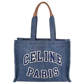 Céline Cabas Thais Large en Denim Bleu Celine Bleu