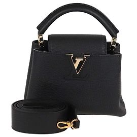 Bolsa Mini Capucines de Couro Preto Louis Vuitton Preto