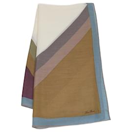 Cachecol triangular de cashmere e seda listrado multicolorido Loro Piana Multicor