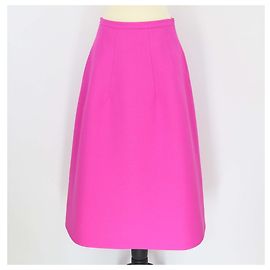 Falda maxi de lana y seda fucsia Valentino Fucsia