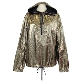 Saint Laurent-Saint Laurent Bronze Foil Y Patch Hoodie Jacket-Bronze