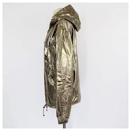 Saint Laurent-Saint Laurent Bronze Foil Y Patch Hoodie Jacket-Bronze