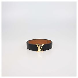 Louis Vuitton Black/Brown Leather Reversible 30MM Initiales Belt Brown Black
