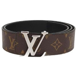 Louis Vuitton Black/Monogram Canvas & Leather Reversible 40MM Initiales Belt Black