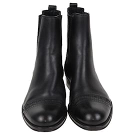 Louis Vuitton-Louis Vuitton Black Leather Chelsea Ankle Boots-Black