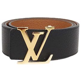 Louis Vuitton Black/Brown Leather Reversible 40MM Initiales Belt Brown Black
