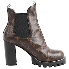 Louis Vuitton-Louis Vuitton Monogram Star Trail Chelsea Ankle Boots, Size 40 EU-Brown