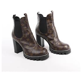 Louis Vuitton-Louis Vuitton Monogram Star Trail Chelsea Ankle Boots, Size 40 EU-Brown