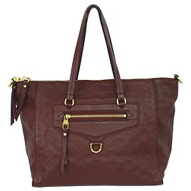 Louis Vuitton Lumineuse Handbag Monogram Empreinte Leather PM Dark red