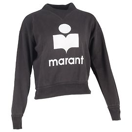 Pull en coton noir avec logo Isabel Marant Étoile Noir