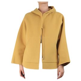Max & Moi Yellow wool tie closure coat - size UK 10 Yellow