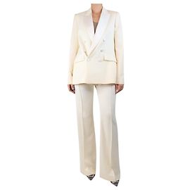 Autre Marque Cream wool two-piece suit set - size UK 10 Cream