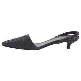Totême Black raffia kitten-heel slingbacks - size EU 39 Black