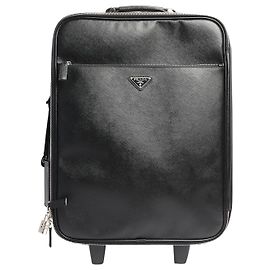 Prada Black Saffiano leather trolley case Black
