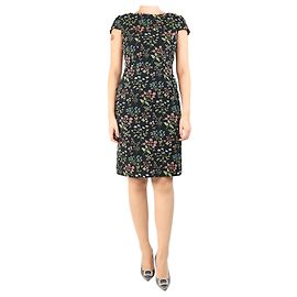 Erdem Robe midi en jacquard floral noire - taille UK 10 Noir