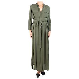 L'Agence Grünes Hemdblusenkleid mit Gürtel - Größe S Grün