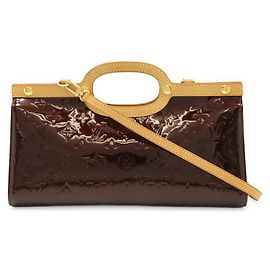 Louis Vuitton Monogram Vernis Roxbury Drive Handbag Dark red