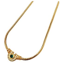 Collana Pendente in Rhinestone Verde Christian Dior Altro