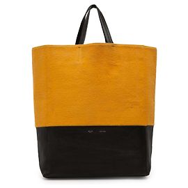 Céline Cabas vertical Celine laranja em camurça bicolor e couro de bezerro pequeno Laranja