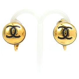 Orecchini a clip Chanel neri e dorati Nero D'oro