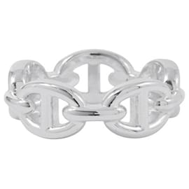 Hermès-Bague Enchaînée Chaine d'Ancre en Argent Sterling Hermès-Argenté