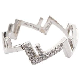 Fendi Five Ring in Stainless Steel Silvery Other