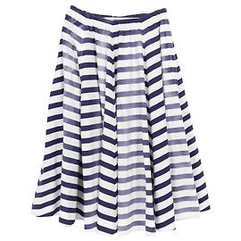 Falda de algodón popelín Old Stripe de Prada Blanco Azul marino